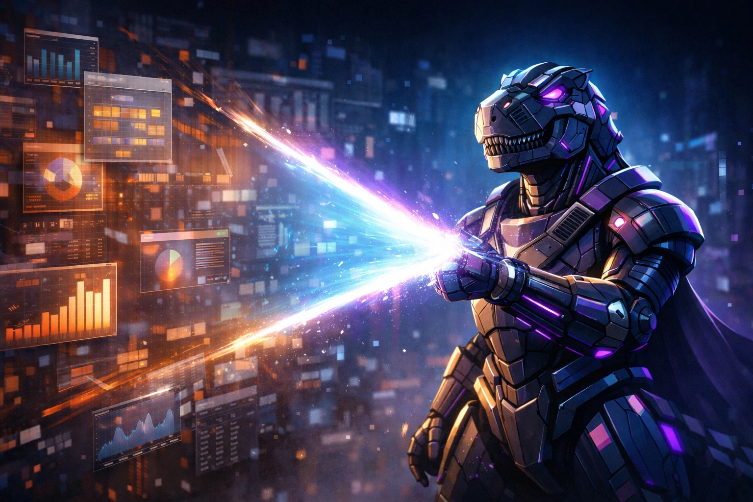 GobbleData Rex cutting through noisy GA4 dashboards to reveal a single clear insight